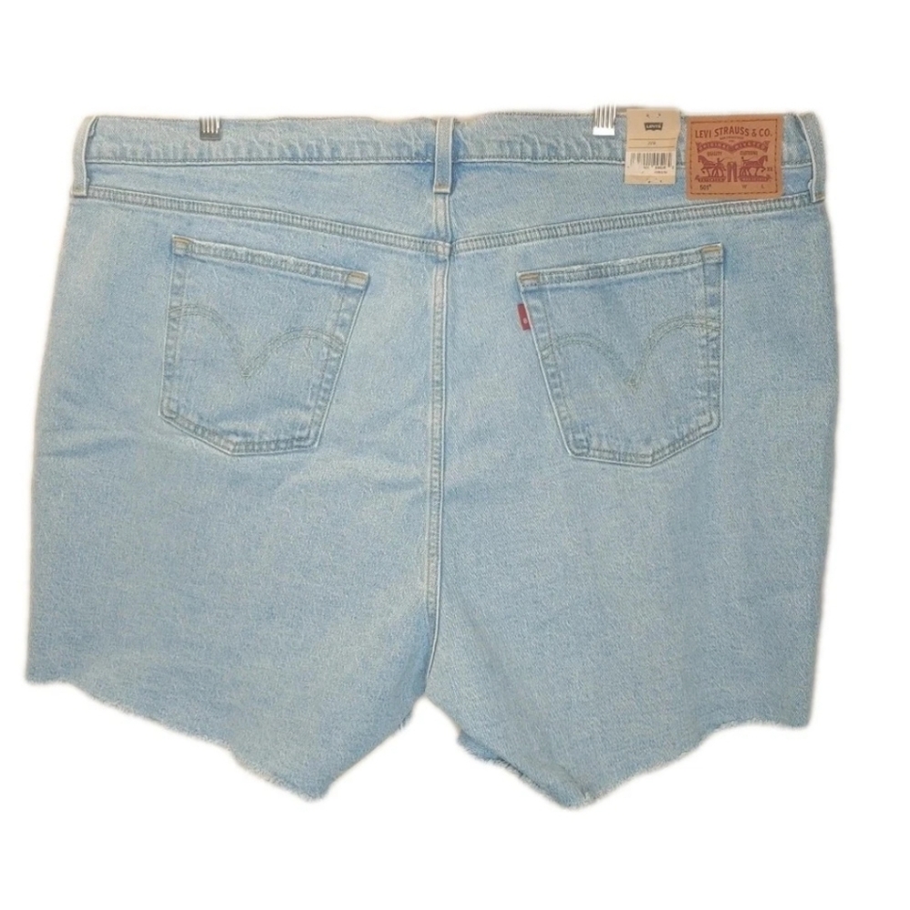 Levi's Cutoffs Jean Shorts Plus 22W Button Fly Light Blue Distressed Denim New - Picture 12 of 13